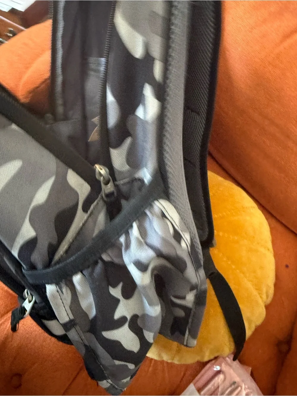 Pottery Barn Kids Grey Camo Backpack with Reflective Straps